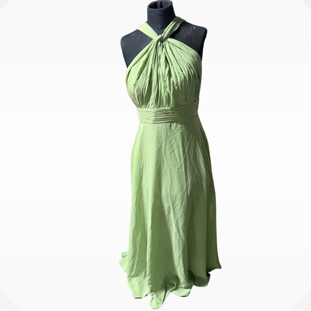Elegant Green Halter Dress